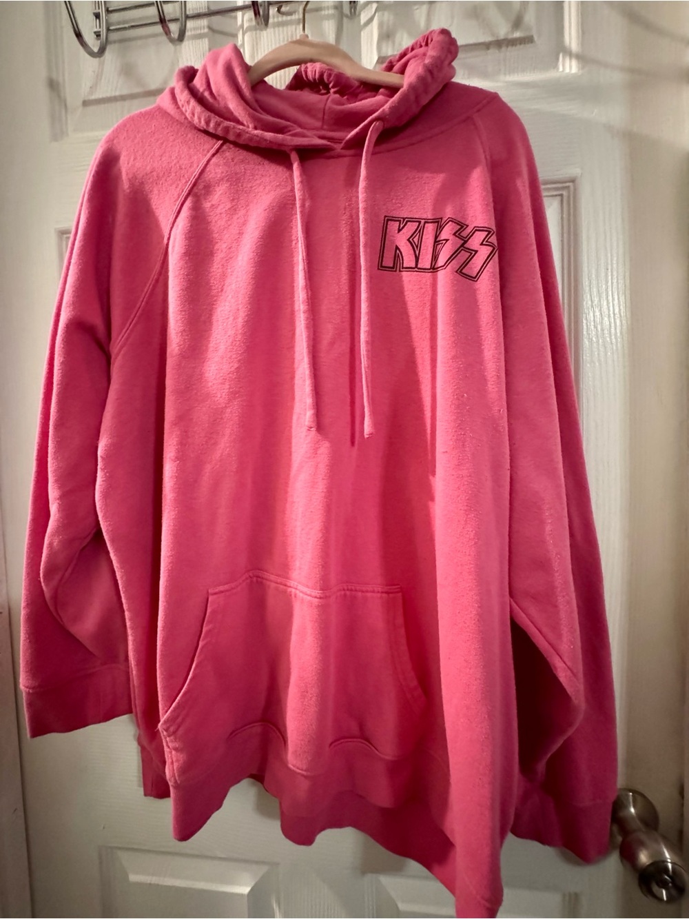 Kiss Pink Crewneck Hoodie with Logo
